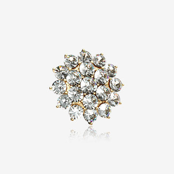 14 Karat Gold Grand Sparkle Flower Dermal Anchor Top-Clear Gem
